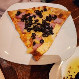 Olives , pineapple  and Canadian bacon
