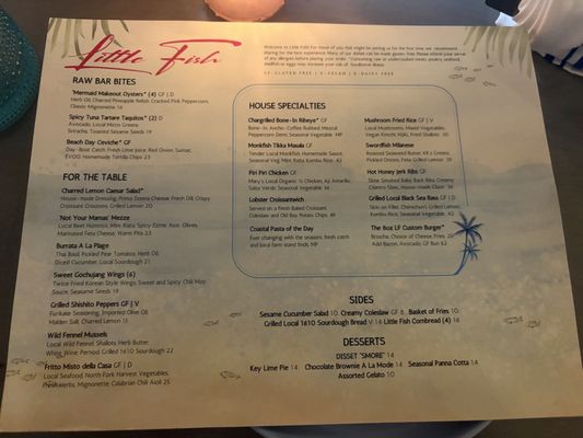 Menu photo 1 Little Fish Southold, NY