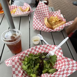 a salad and fries a salad and fries