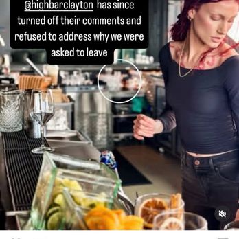 High Bar Clayton - My IG post explaining what happened and showing the lying bartender that refused to serve us for no reason - Bars Near Me - Clayton, Missouri High Bar Clayton - My IG post explaining what happened and showing the lying bartender that refused to serve us for no reason - Bars Near Me - Clayton, Missouri