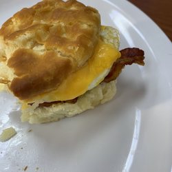 Henderson Fuel and Gomer's Grill and Deli - Bacon egg and cheese, I folded in the bacon, 3 large slices, real egg!