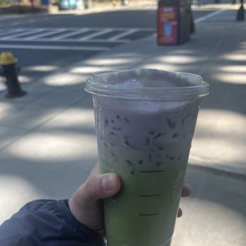 Starbucks - Iced lavender cream oat milk matcha - Coffee & Tea Near Me - Boston, Massachusetts Starbucks - Iced lavender cream oat milk matcha - Coffee & Tea Near Me - Boston, Massachusetts