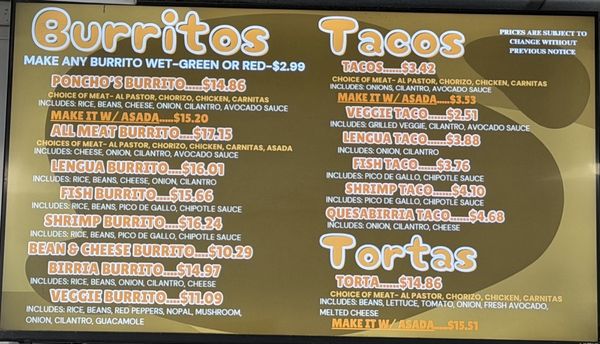 Menu photo 2 Ponchos Tacos Fullerton, CA
