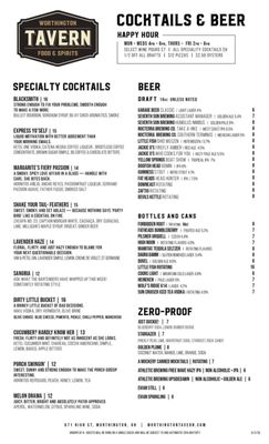 Menu photo 1 Worthington Tavern Worthington, OH