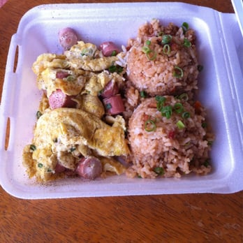 Keoki's - Eggs with whole can vienna sausage side of Fried rice with bacon/soy/spring onions!! oh So Good!! Aug 2015. - Breakfast & Brunch Near Me - Lihue, Hawaii