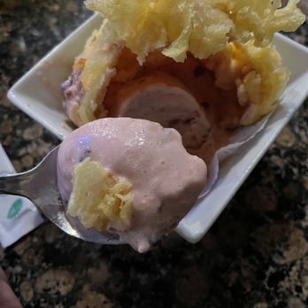 Tokyo Garden - Inside of the deep fried ice cream the flavor was red bean. It is really delicious. - Sushi Bars Near Me - Visalia, California Tokyo Garden - Inside of the deep fried ice cream the flavor was red bean. It is really delicious. - Sushi Bars Near Me - Visalia, California