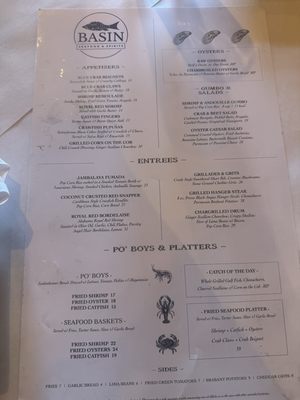 Menu photo 3 Basin Seafood & Spirits New Orleans, LA