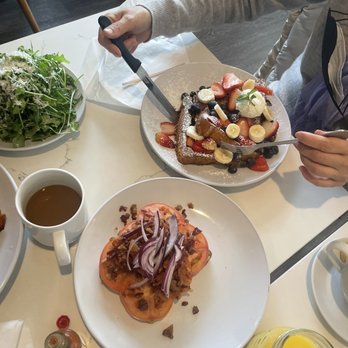 Toast on First - Avo up toast with Lemon Arugula and French Toast - Coffee & Tea Near Me - Whittier, California Toast on First - Avo up toast with Lemon Arugula and French Toast - Coffee & Tea Near Me - Whittier, California