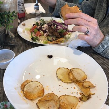 uniQue bite eatery - Homemade potato Chips, and Greek salad- it was delish ! - New American Near Me - Indio, California uniQue bite eatery - Homemade potato Chips, and Greek salad- it was delish ! - New American Near Me - Indio, California