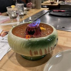Asahi Japanese Steak & Seafood House - Flaming Volcano drink for 2