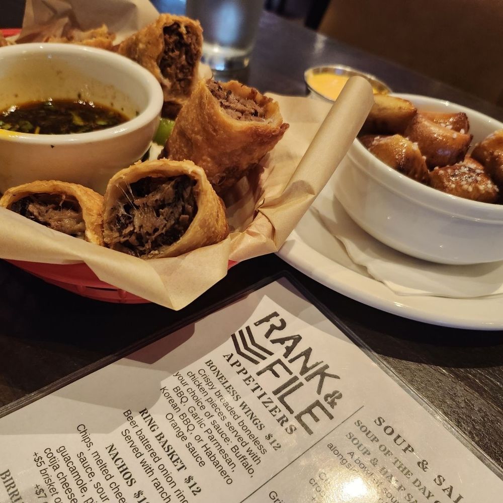 RANK & FILE - Birria eggrolls - Bars Near Me - El Cajon, California RANK & FILE - Birria eggrolls - Bars Near Me - El Cajon, California