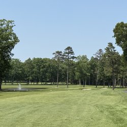 Pinelands Golf Club - Tenth fairway from tee box. Dog-leg left.