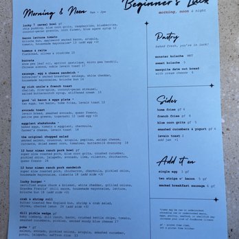 Beginner's Luck - 9am-2pm menu - Coffee & Tea Near Me - Scottsdale, Arizona Beginner's Luck - 9am-2pm menu - Coffee & Tea Near Me - Scottsdale, Arizona