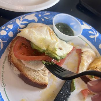 La Casa Del Pane - Toast with motz cheese, tomato, avocado, 2 fried eggs with a side of pesto! - Coffee & Tea Near Me - St Pete Beach, Florida La Casa Del Pane - Toast with motz cheese, tomato, avocado, 2 fried eggs with a side of pesto! - Coffee & Tea Near Me - St Pete Beach, Florida