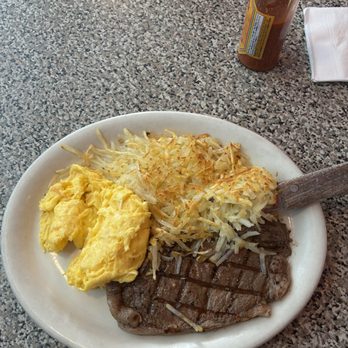 Nana Dee's Diner - Got the steak and eggs which also comes with a side of either toast pancake or waffle - Diners Near Me - Mesa, Arizona