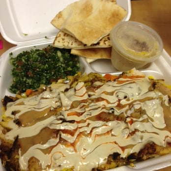 Sultan's Shawarma - Chicken Sultan: rice, taboulet, hummus, pita bread with garlic sauce and chicken - Sandwiches Near Me - Winnipeg, Manitoba
