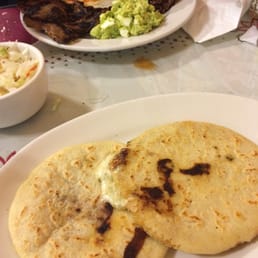 Steak at top and Pupusas!