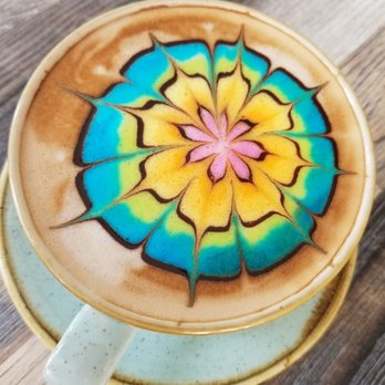 Wild Oak Cafe - Love the design of the Rainbow Latte! - Cafes Near Me - Glendale, California