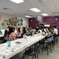Painting with a Twist - Kendall - Kids in a painting class