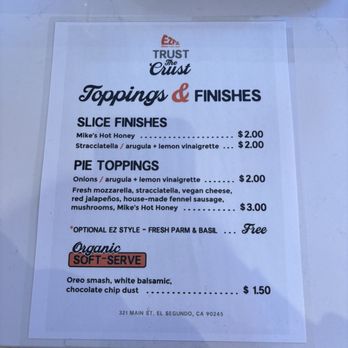 EZPZ Pizza - Menu 6/27/26 - Pizza Near Me - El Segundo, California EZPZ Pizza - Menu 6/27/26 - Pizza Near Me - El Segundo, California