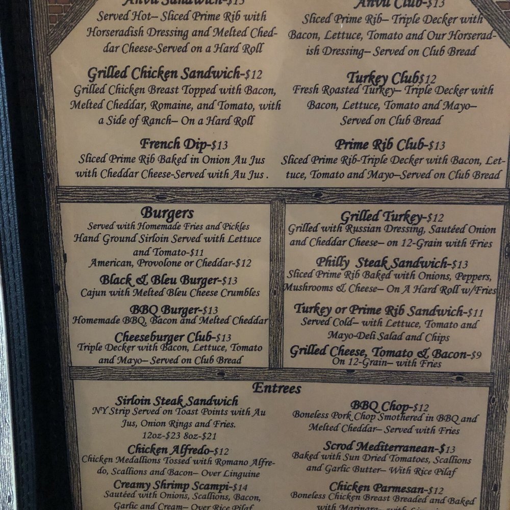 The Anvil Inn - Menu - Steakhouses Near Me - Fort Edward, New York