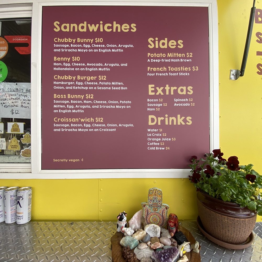Chubby Bunny - The menu - Feb 2022 - Food Trucks Near Me - Portland, Oregon Chubby Bunny - The menu - Feb 2022 - Food Trucks Near Me - Portland, Oregon