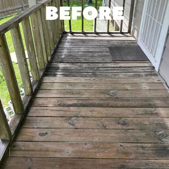 Turner's Contractors - getting ready to pressure wash porch and bring it back to life. - Gutter Services Near Me