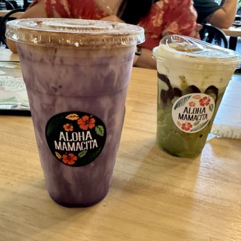 Aloha Mamacita - 24 oz ube horchata and iced Dubai latte - Mexican Near Me - Honolulu, Hawaii