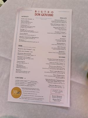 Menu photo 7 Bistro Don Giovanni Napa, CA