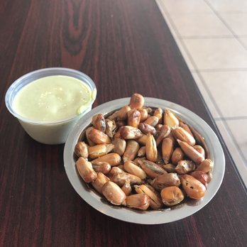 Cebiche-Bar Pembroke Pines - Fried corn with a spicy green sauce, it's good! Waiting for my lunch. - Seafood Near Me - Pembroke Pines, Florida Cebiche-Bar Pembroke Pines - Fried corn with a spicy green sauce, it's good! Waiting for my lunch. - Seafood Near Me - Pembroke Pines, Florida