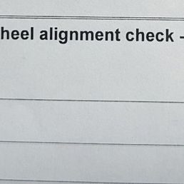 Work Order showing alignment check that was never done. Work Order showing alignment check that was never done.