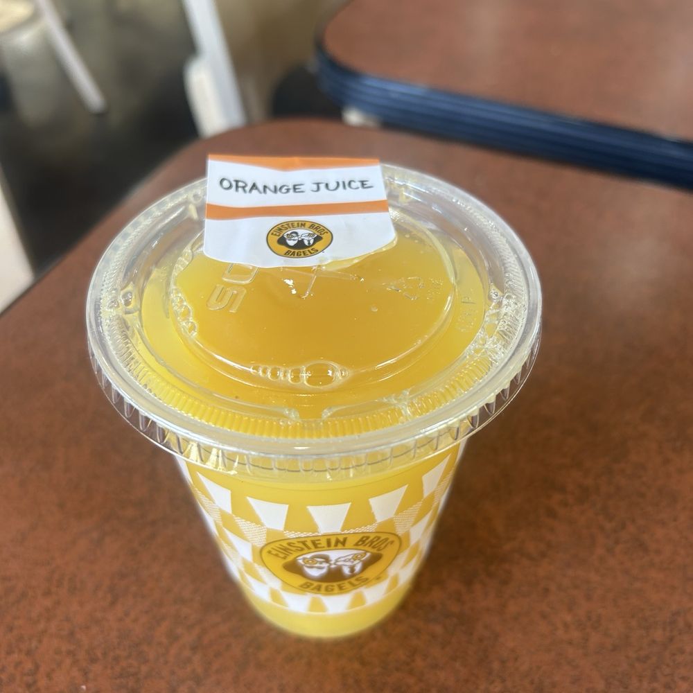 Einstein Bros. Bagels - Orange Juice - Small - Bagels Near Me - Tempe, Arizona Einstein Bros. Bagels - Orange Juice - Small - Bagels Near Me - Tempe, Arizona
