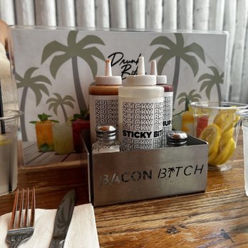 Bacon Bitch - Table side sauces; Spicy, Sticky, & Ketchup - Sandwiches Near Me - Miami Beach, Florida