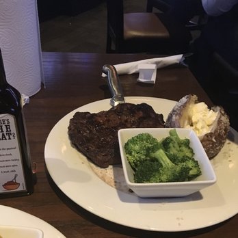 Hickory Tavern - Steak, baked potato and broccoli - American Near Me - Cary, North Carolina