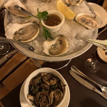 Cafe Cluny - Half dozen island creek oysters $24 and side of Forest Mushrooms $12 - Breakfast & Brunch Near Me - New York, New York