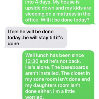 Vogel Floor Covering - Texts messages showing that Gary knew we were having issues and didn't care. - Carpeting Near Me - Spring Hill, Florida Vogel Floor Covering - Texts messages showing that Gary knew we were having issues and didn't care. - Carpeting Near Me - Spring Hill, Florida
