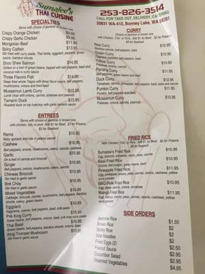 Menu photo 7 Sumalee's Thai Cuisine Bonney Lake, WA Menu photo 7 Sumalee's Thai Cuisine Bonney Lake, WA