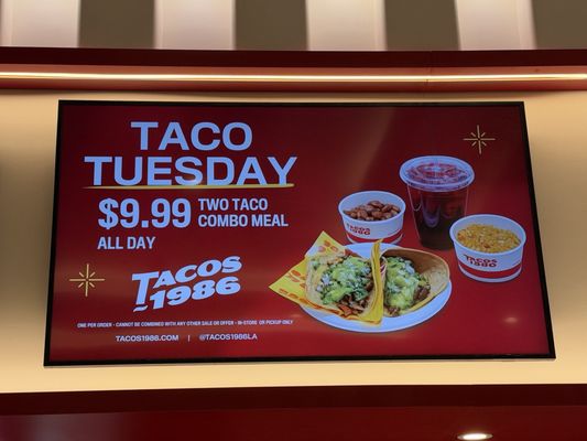 Menu photo 1 Tacos 1986 Las Vegas, NV