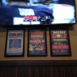 Advertising at Canadian Brewhouse Windermere. Curling tournaments and Mini golf tournaments at different Canadian Brewhouse locations.