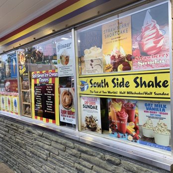 Page's - Side view of the building with menu item posters - Ice Cream & Frozen Yogurt Near Me - Pittsburgh, Pennsylvania Page's - Side view of the building with menu item posters - Ice Cream & Frozen Yogurt Near Me - Pittsburgh, Pennsylvania