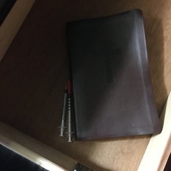 Delux Inn - Used syringes left next to the Bible. - Hotels Near Me - Mesquite, Texas Delux Inn - Used syringes left next to the Bible. - Hotels Near Me - Mesquite, Texas