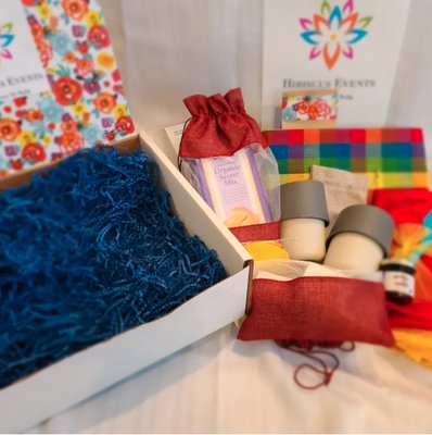 My Eyes-Your Hands- Date Night Box - This is a fun laugh out loud date box. Just wait and see!

"My eyes-Your hands" date box starts out with so many questions because one person will be blindfolded and the other person will have their hands tied....hmmm. Now the fun starts- you both now have to create something cool together and how you do this is nothing less than a belly laugh. Your box comes with a tripod for your camera to record this playful date. Have fun and share your experience.

What is in my box
Aprons
Kitchen towel
Blindfold
Hand-tie
Baking mix
Baking tool
Hot chocolate
Jelly/ Jam
Camera tripod with Bluetooth  connection