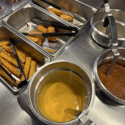 El Magey Mexican Restaurant - Yellow queso, beef, tamales, and beef chimichanga