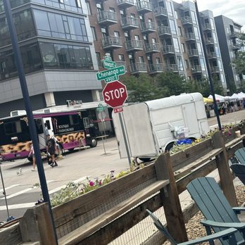 Belleview Beer Garden - View toward street - Beer Gardens Near Me - Denver, Colorado