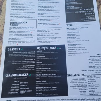 Broderick - Menu 2/19/23 - Burgers Near Me - Walnut Creek, California