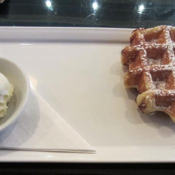 Medina Cafe - Liège style waffle with Earnest Cardamon ice cream with Bittered Sling Plum and Root Beer Bitters. - Breakfast & Brunch Near Me - Vancouver, British Columbia