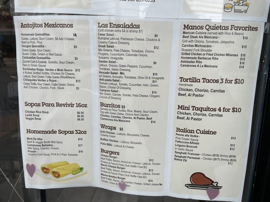 Menu photo 4 Las Manos Quietas Queens, NY