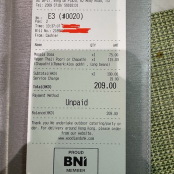 活蘭印度素食 - Receipt - Indian Near Me - Hong Kong, HK 活蘭印度素食 - Receipt - Indian Near Me - Hong Kong, HK