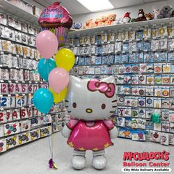 McCulloch's Costume & Party Supplies - Hello Kitty Airwalker Balloon with a custom birthday Balloon Bouquet. Delivery available in London, Ontario