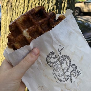 Curio Coffee - Corn and jalapeños waffle! - Coffee & Tea Near Me - Cambridge, Massachusetts